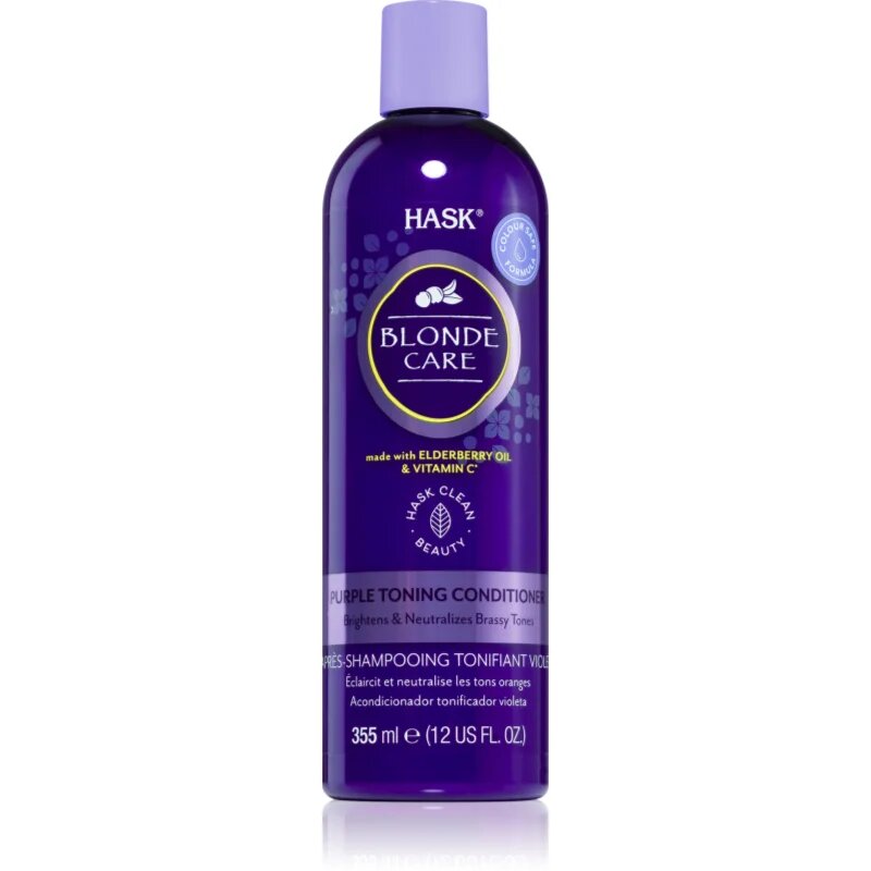 HASK Blonde Care Purple Shampoo balzam za blond lase za nevtralizacijo rumenih odtenkov 355 ml