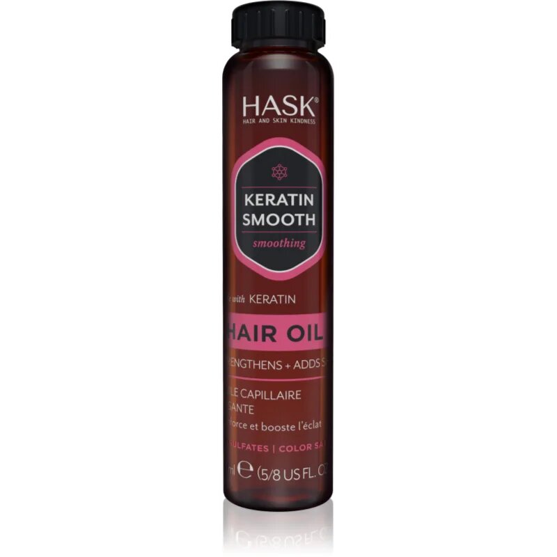 HASK Keratin Protein Smoothing Shine Oil hranilno olje za lase za glajenje las 18 ml