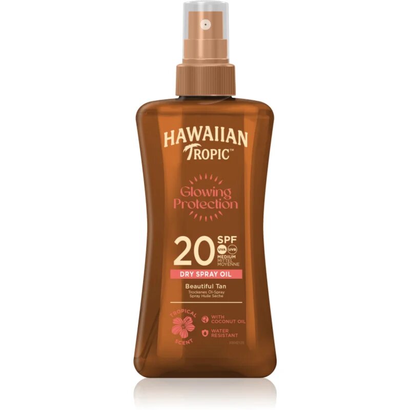 Hawaiian Tropic Glowing Protection Dry Oil Spray vlažilni gel za sončenje SPF 20 200 ml