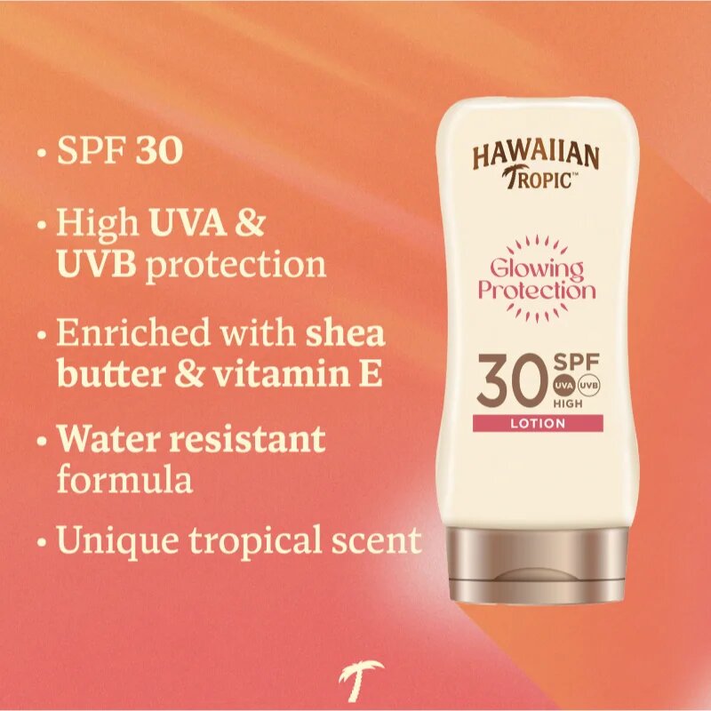 Hawaiian Tropic Glowing Protection Sunscreen Lotion losjon za sončenje SPF 30 170 ml