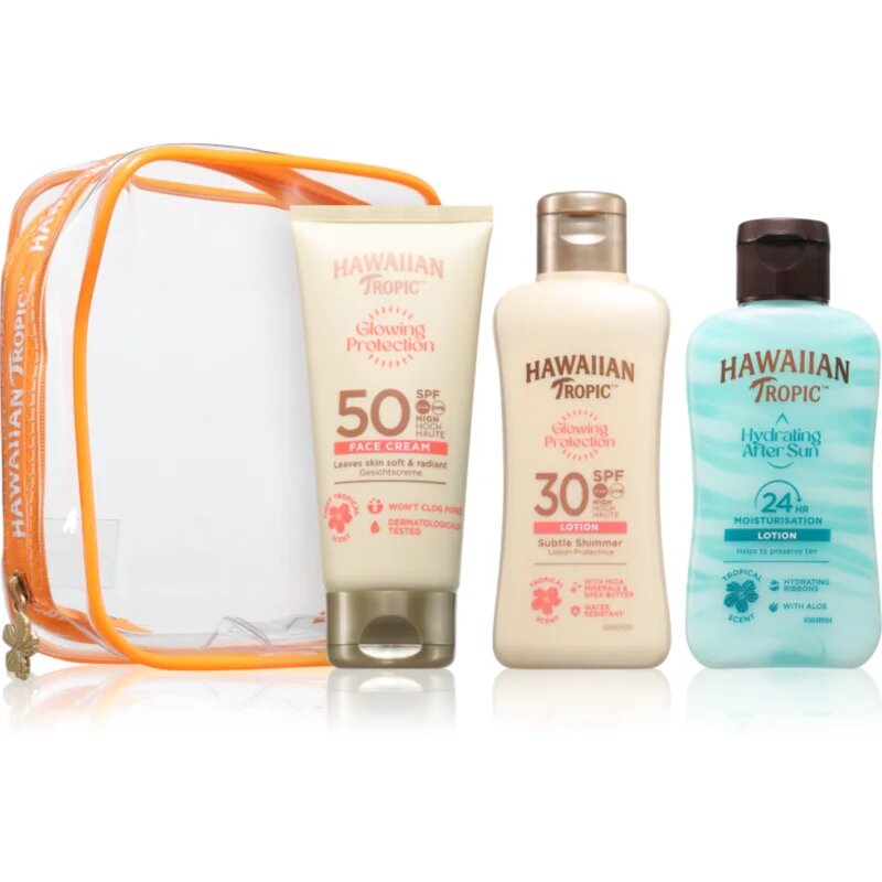 Hawaiian Tropic Glowing Protection Trio Potovalni set za sončenje