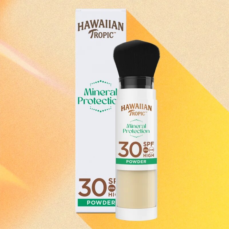 Hawaiian Tropic Mineral Protection Powder Brush zaščitni vodoodporni puder za sončenje SPF 30 4.25 g