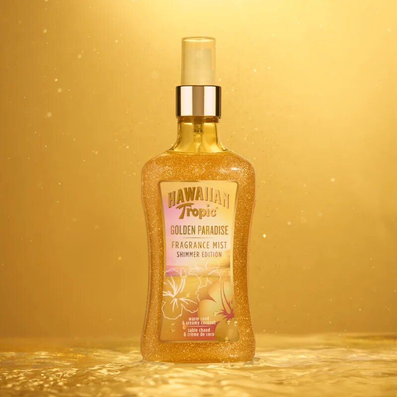 Hawaiian Tropic Perfumes Golden Paradise Shimmer pršilo za telo z bleščicami za ženske 250 ml