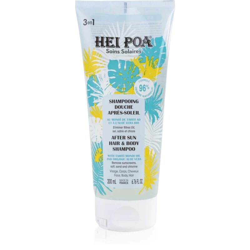 Hei Poa After Sun Monoi & Aloe Vera šampon za po sončenju za lase in telo 200 ml