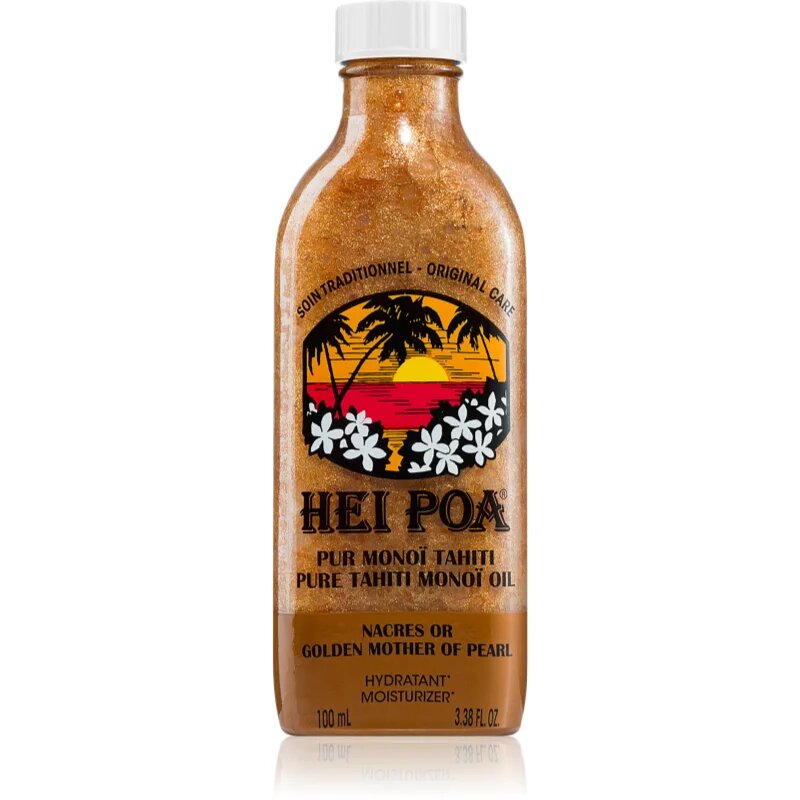 Hei Poa Pure Tahiti Monoï Oil Golden Mother of Pearl večnamensko olje z bleščicami 100 ml