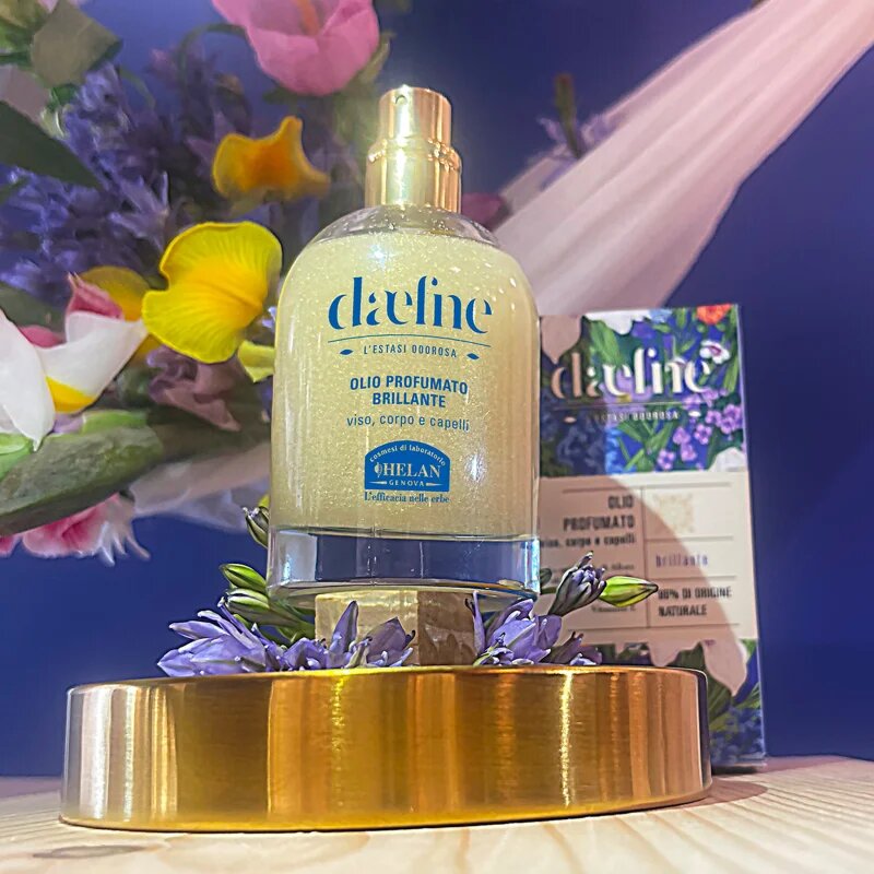 Helan Daefne večnamensko suho olje z bleščicami za obraz telo in lase 50 ml