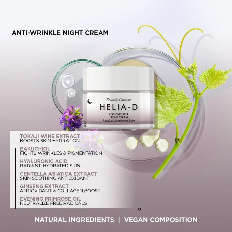 Helia-D Botanic Concept nočna krema proti gubam 50 ml