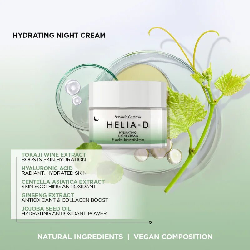 Helia-D Botanic Concept vlažilna nočna krema 50 ml