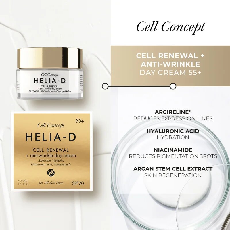 Helia-D Cell Concept dnevna krema proti gubam SPF 15 55+ 50 ml