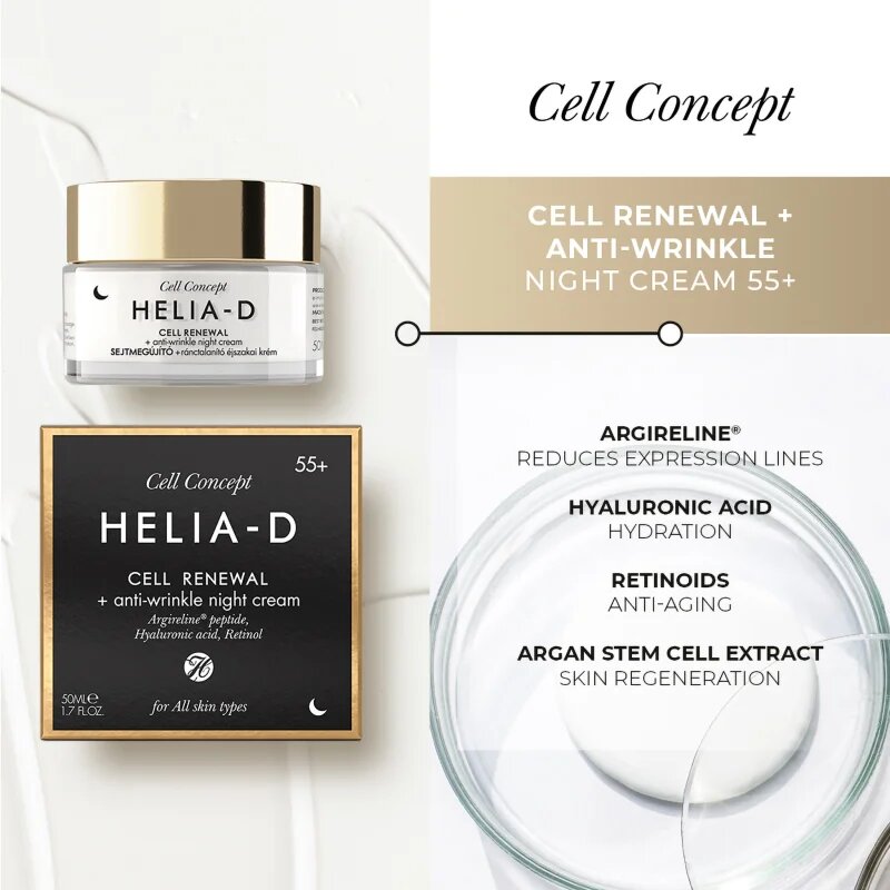 Helia-D Cell Concept nočna krema proti vsem znakom staranja 50 ml