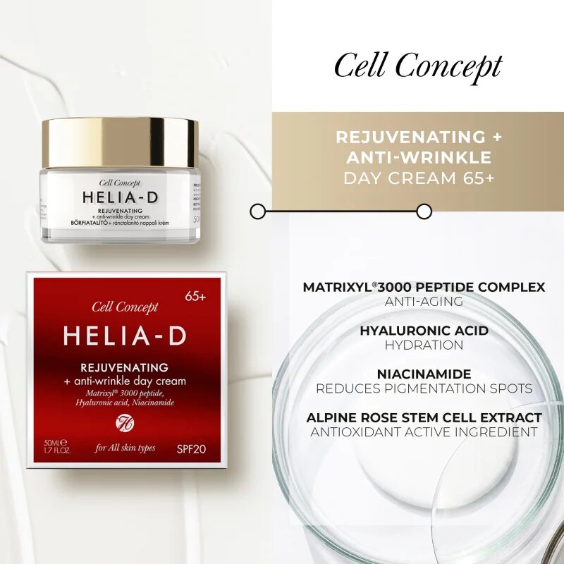 Helia-D Cell Concept pomlajevalna krema proti vsem znakom staranja SPF 15 65+ 50 ml