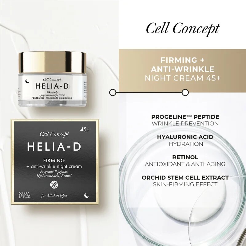 Helia-D Cell Concept učvrstitvena nočna krema proti gubam 45+ 50 ml