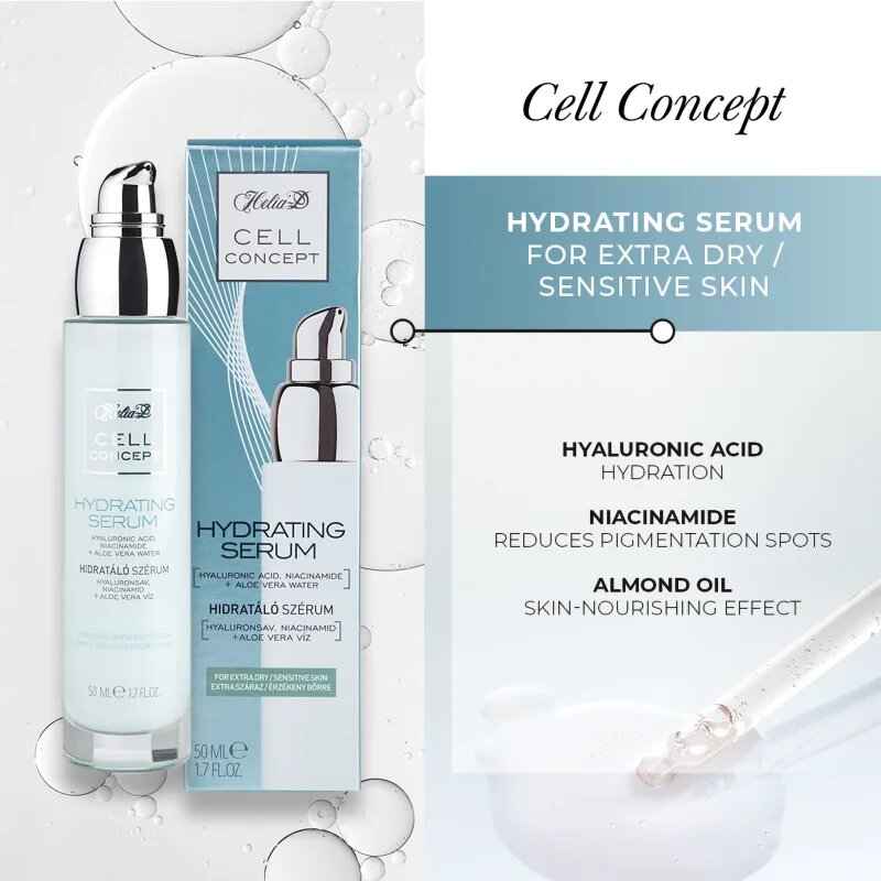 Helia-D Cell Concept vlažilni serum za zelo suho in občutljivo kožo 50 ml