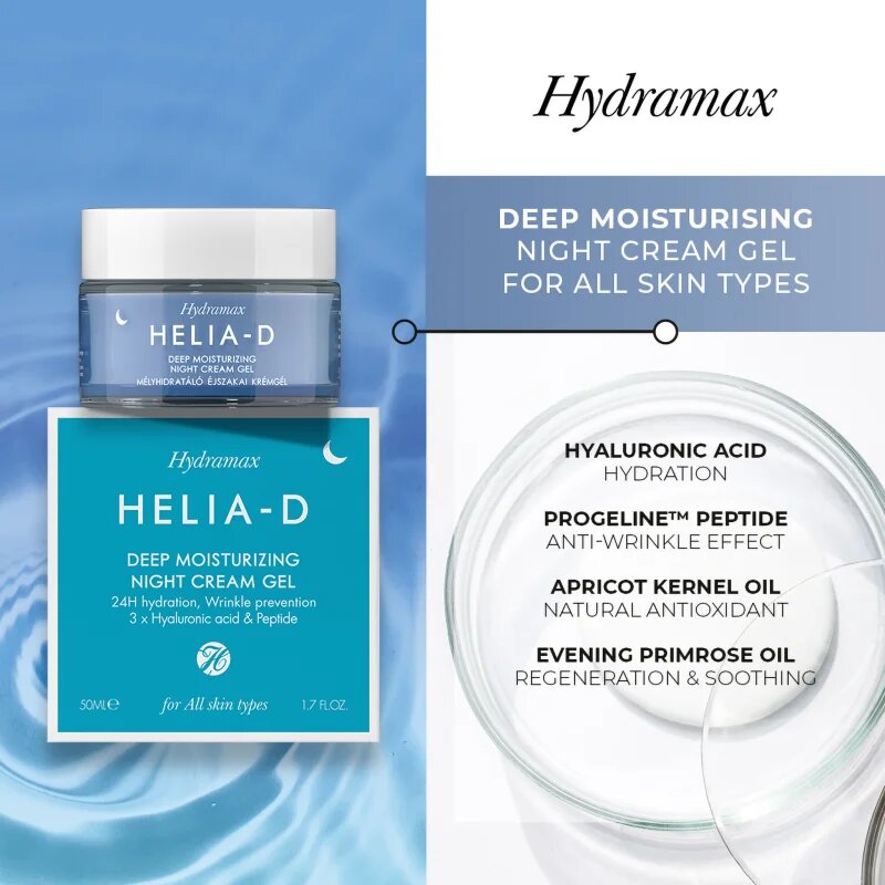 Helia-D Hydramax vlažilna gel krema za noč 50 ml