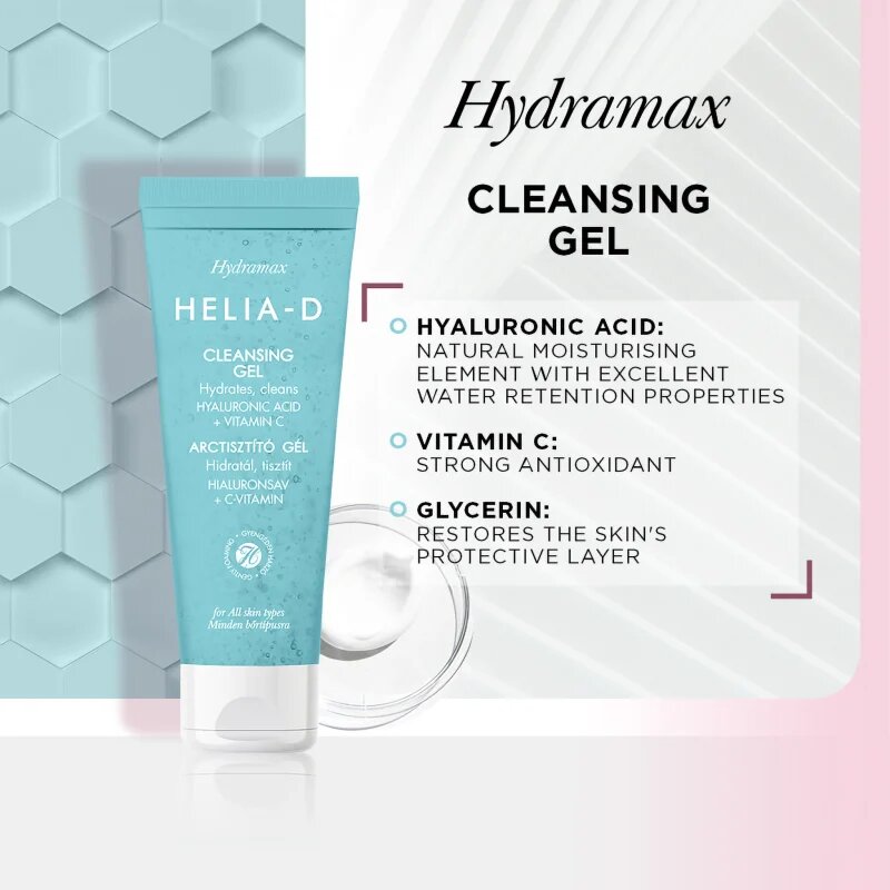 Helia-D Hydramax vlažilni čistilni gel 125 ml