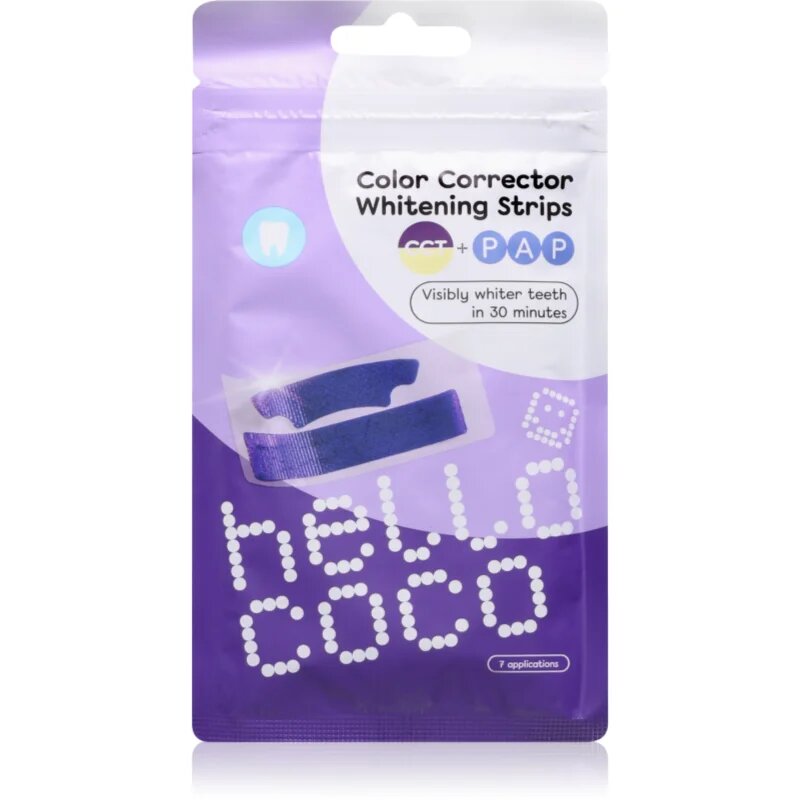 Hello Coco Color Corrector Whitening Strips belilni trakovi 7 kos