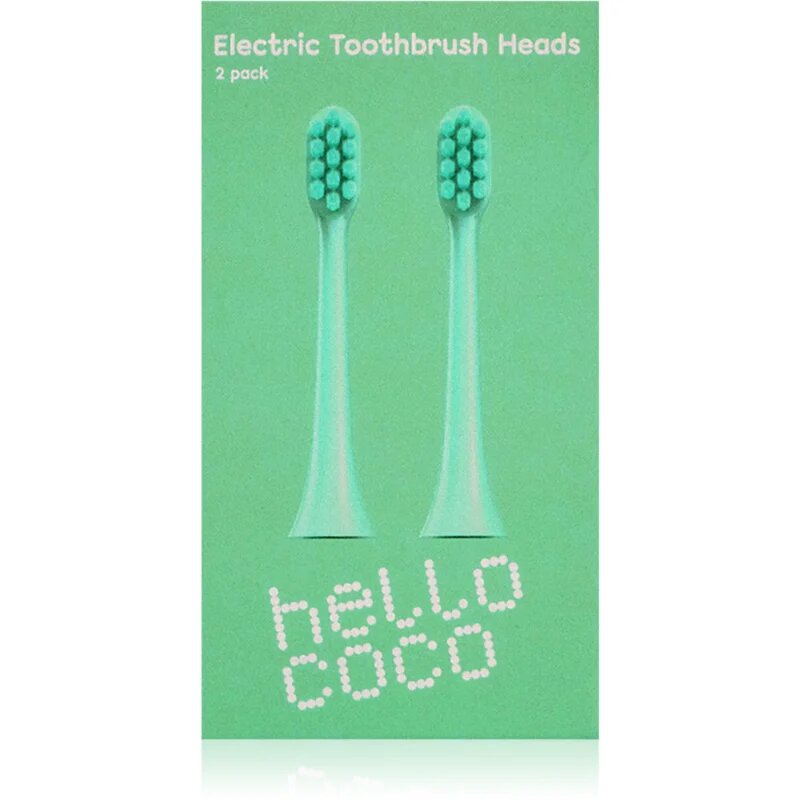 Hello Coco Electric Toothbrush Heads Green nadomestne glave za zobno ščetko 2 kos