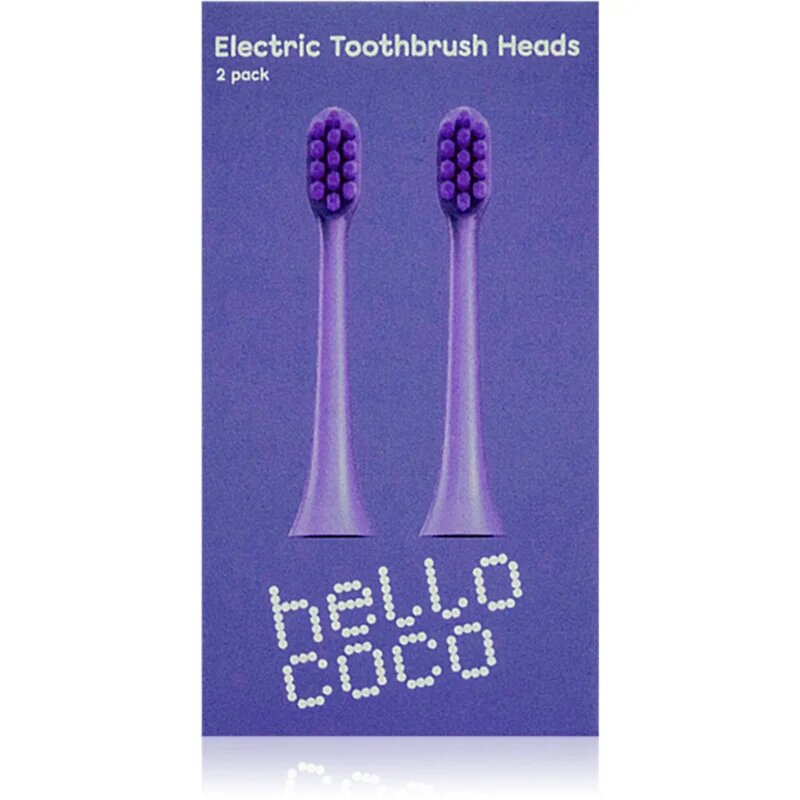 Hello Coco Electric Toothbrush Heads Purple nadomestne glave za zobno ščetko 2 kos