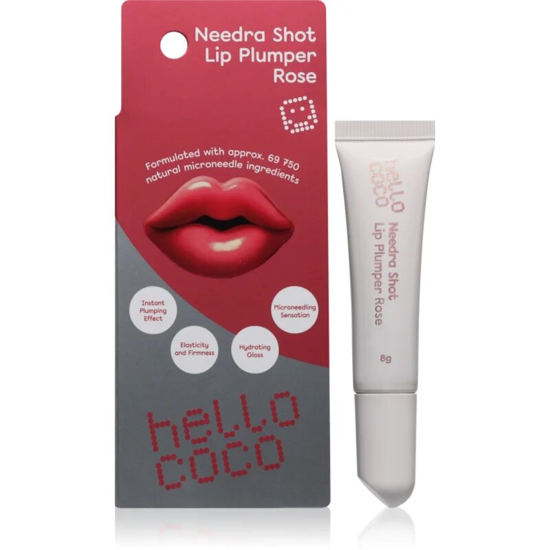 Hello Coco Needra Shot Lip Plumper sijaj za ustnice z učinkom povečanja odtenek Rose 8 g