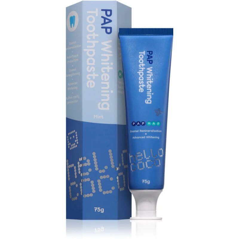 Hello Coco PAP Whitening Toothpaste zobna pasta za beljenje zob z okusom Mint 75 g