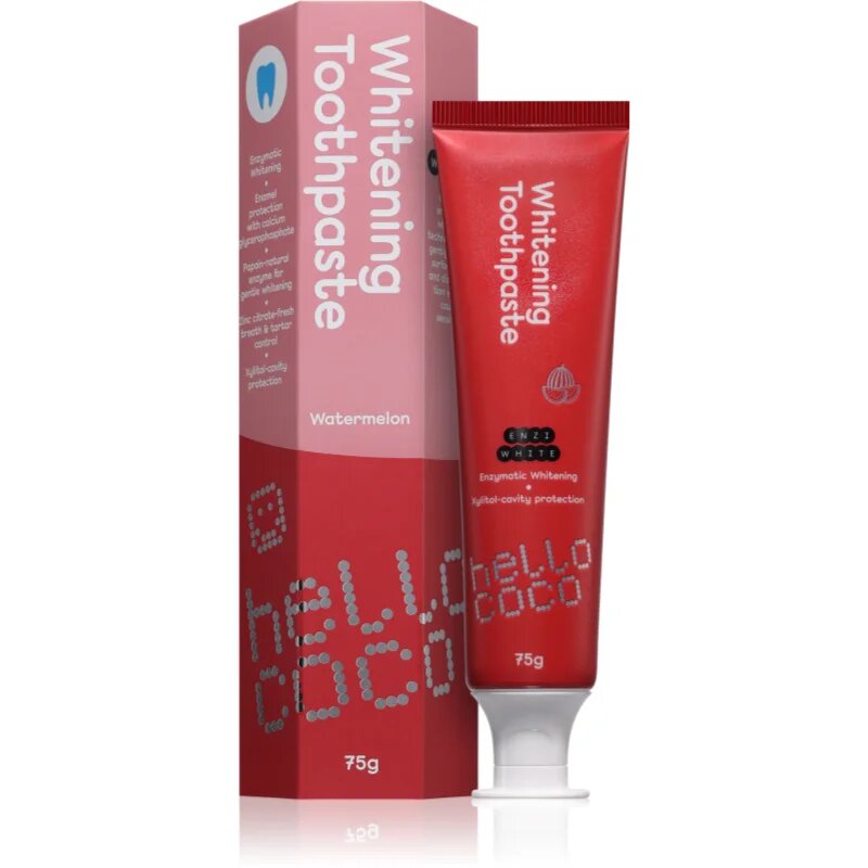 Hello Coco Whitening Toothpaste Watermeloun zobna pasta za beljenje zob z okusom 75 g