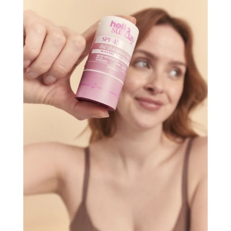 hello sunday the shimmer one mineral glow stick mineralna zaščitna paličica za občutljive predele kože SPF 45 20 g