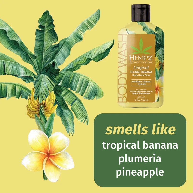 HEMPZ Floral Banana gel za prhanje za telo 500 ml