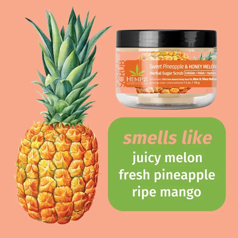 HEMPZ Sweet Pineapple Honey Melon piling za telo 176 g