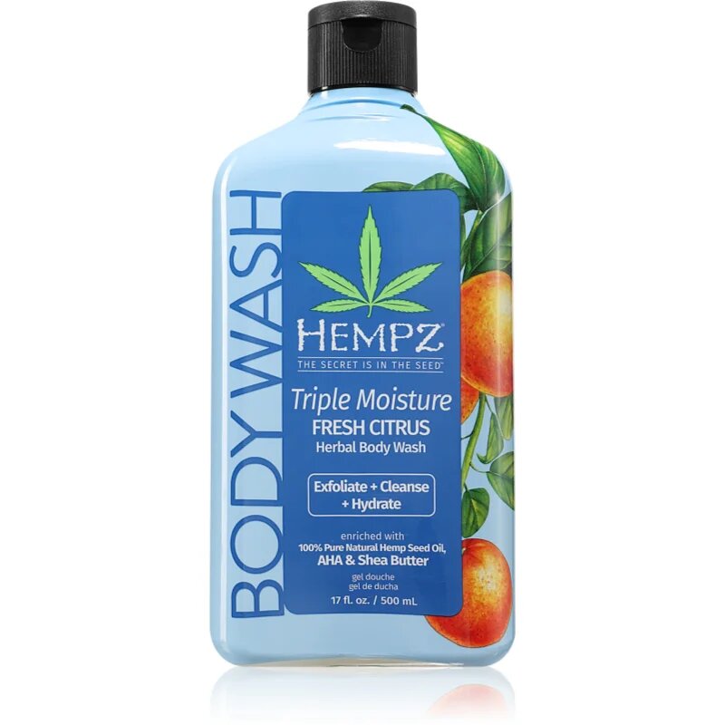 HEMPZ Triple Moisture gel za prhanje za telo 500 ml