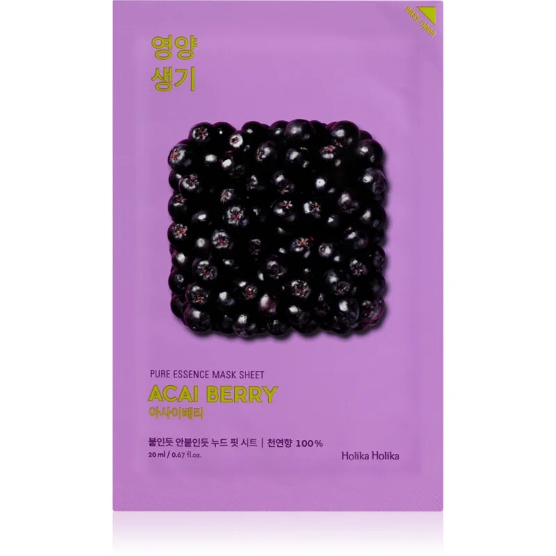 Holika Holika Pure Essence Acai Berry eksfoliacijska maska iz platna 23 ml