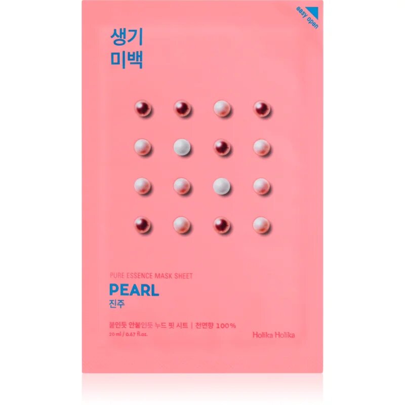 Holika Holika Pure Essence Pearl maska iz platna s posvetlitvenim učinkom 20 ml