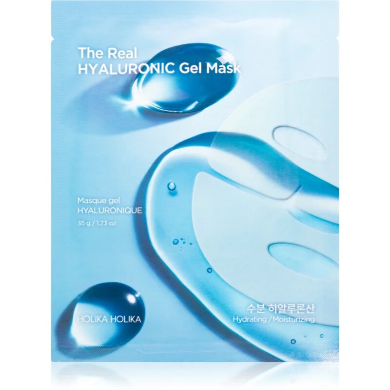 Holika Holika The Real Hyaluronic Gel Mask vlažilna tekstilna maska z gelasto teksturo 35 g