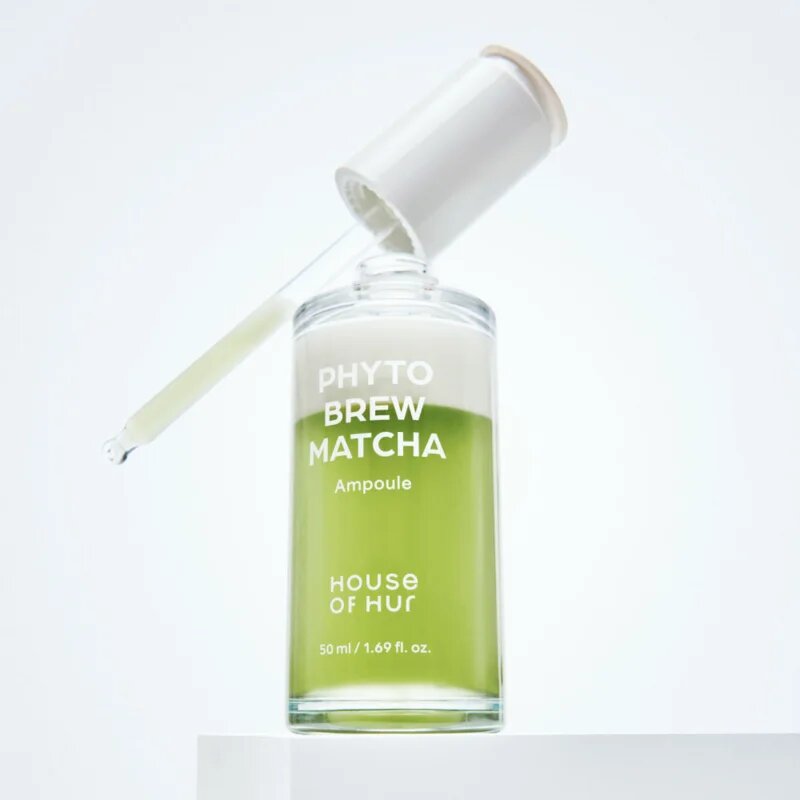 House of Hur Phyto Brew Matcha Ampoule vlažilni in pomirjajoči serum za osvetlitev kože 50 ml