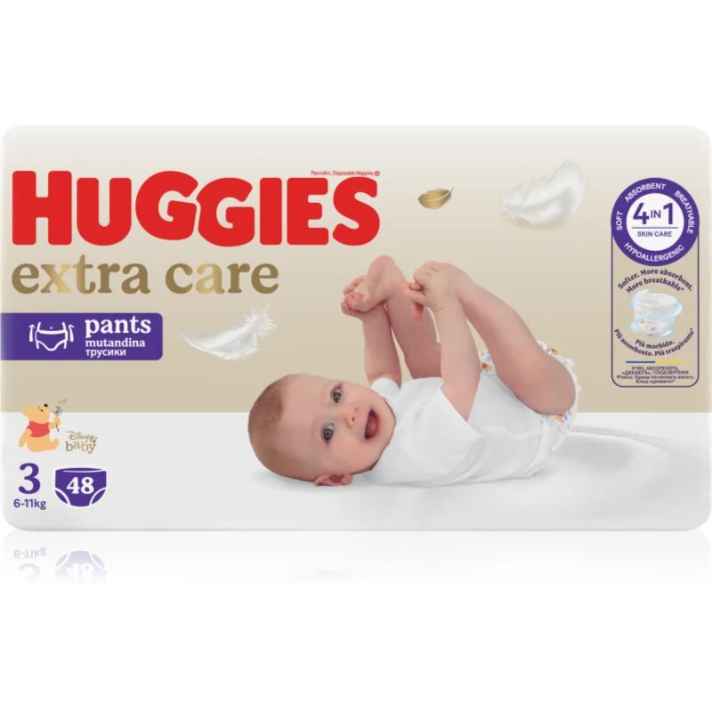 Huggies Extra Care Pants Size 3 hlačne plenice za enkratno uporabo 6 - 11 kg 48 kos