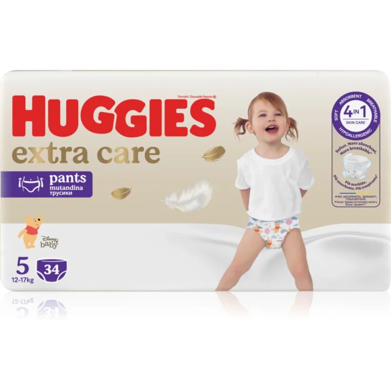 Huggies Extra Care Pants Size 5 hlačne plenice za enkratno uporabo 12 - 17 kg 34 kos