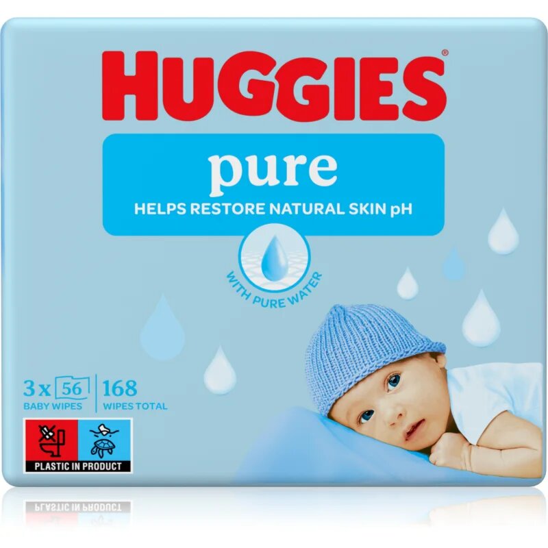 Huggies Pure čistilni robčki 3x56 kos