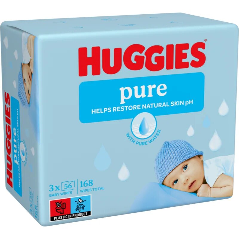 Huggies Pure čistilni robčki 3x56 kos