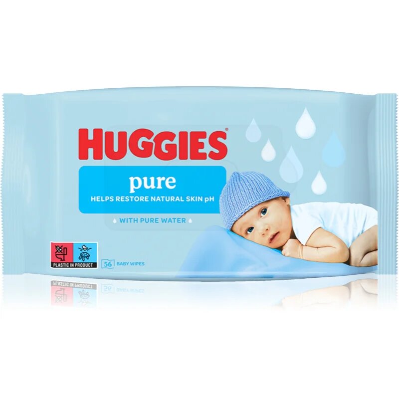 Huggies Pure čistilni robčki za otroke od rojstva 56 kos