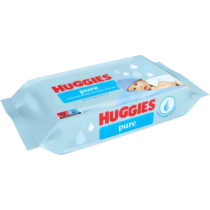 Huggies Pure čistilni robčki za otroke od rojstva 56 kos