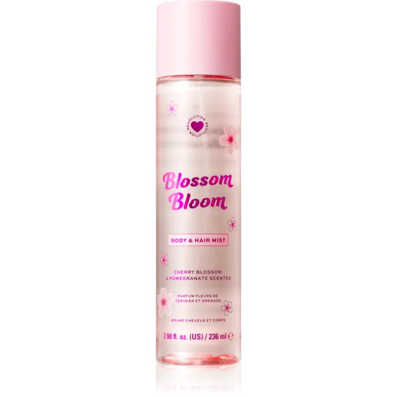I Heart Revolution Blossom Bloom odišavljeno pršilo za telo in lase za ženske odtenek Cherry Blossom & Pomegranate 236 ml