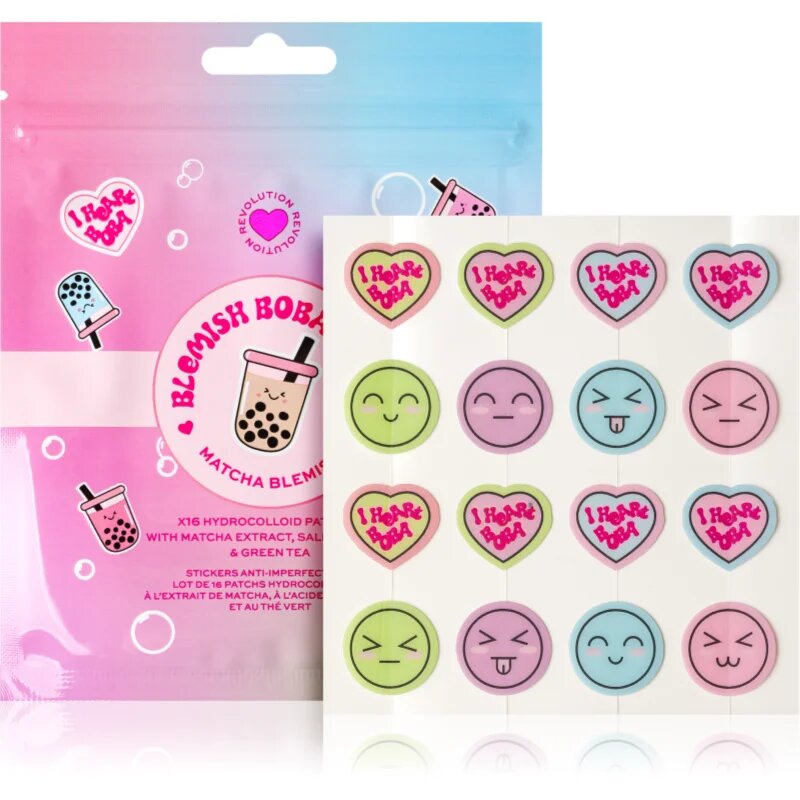 I Heart Revolution Bubble Tea Blemish Boba obliži za problematično kožo proti aknam 16 kos