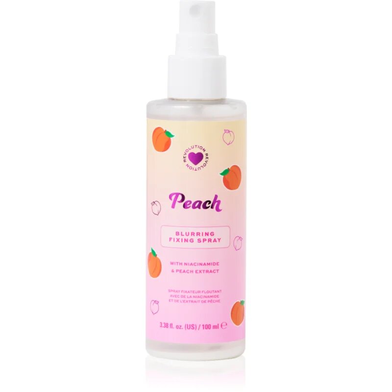 I Heart Revolution Peach Mattifying Fixing Spray matirajoče pršilo za utrjevanje make-upa odtenek Peach 100 ml