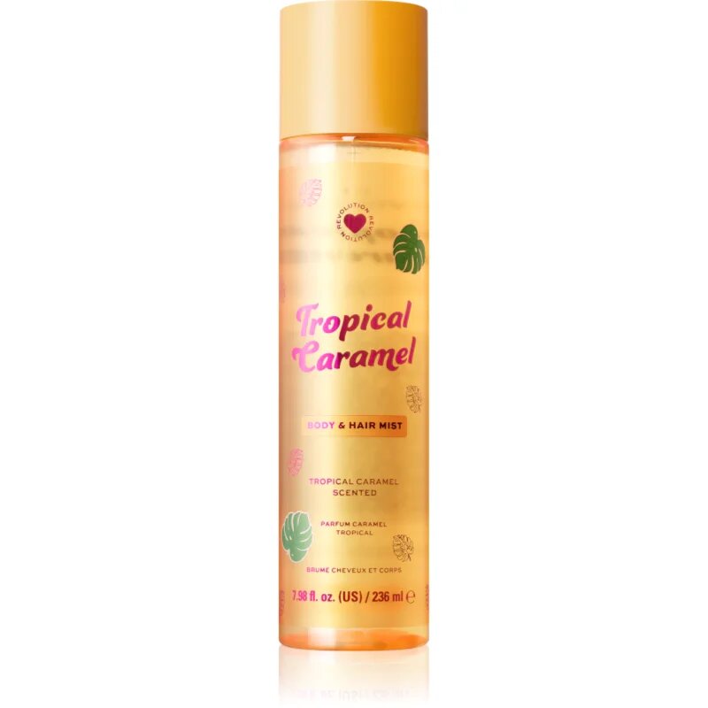 I Heart Revolution Tropical Caramel Body an Hair Mist odišavljeno pršilo za telo in lase za ženske 236 ml