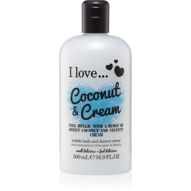 I Love Coconut & Cream gelasto olje za prhanje in kopel 500 ml