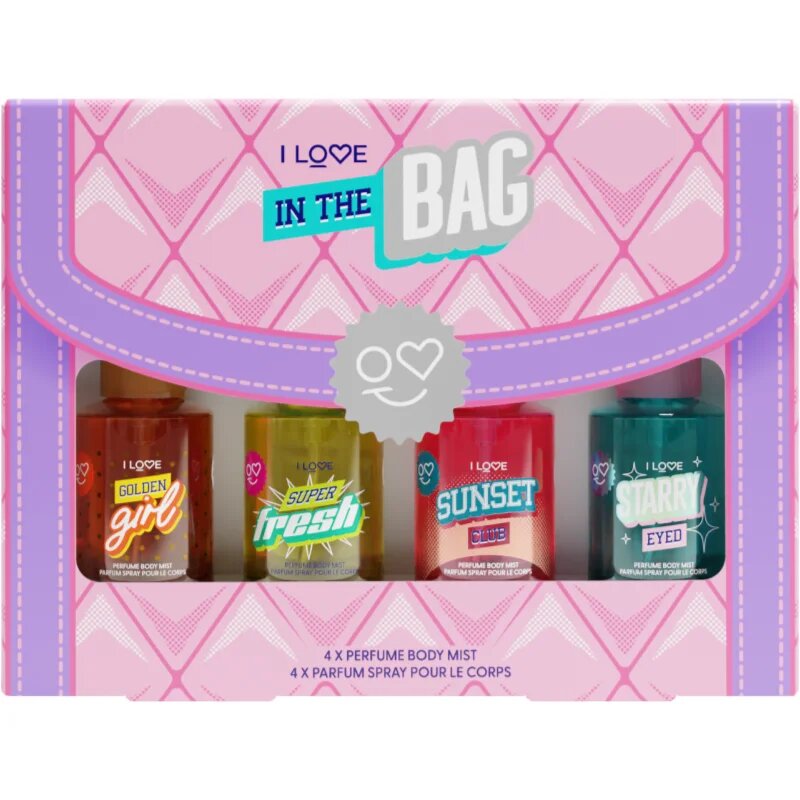 I Love In The Bag darilni set pršilo za telo