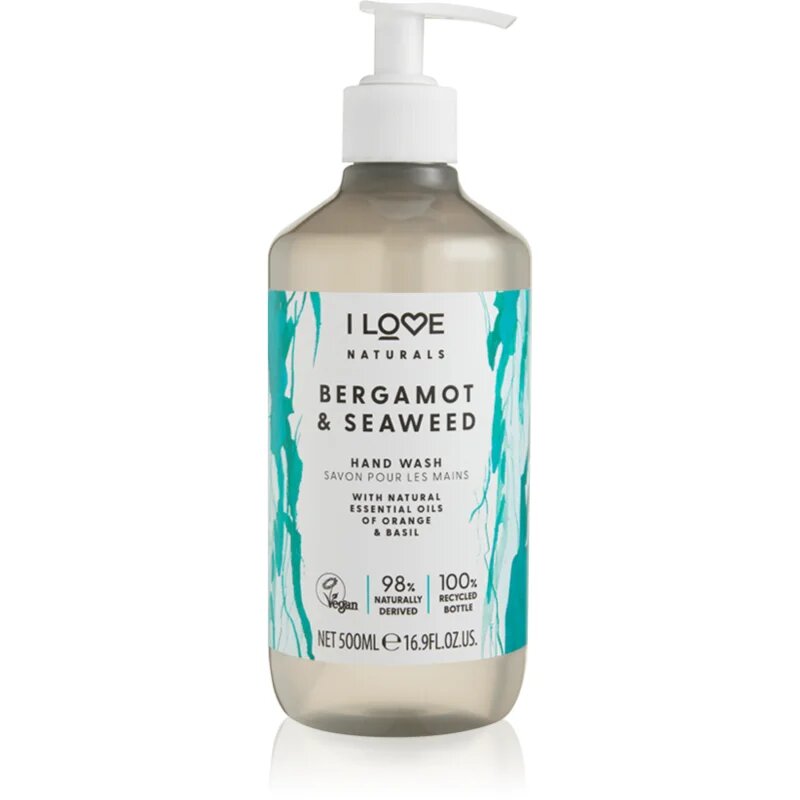 I Love Naturals Bergamot & Seaweed tekoče milo za roke 500 ml