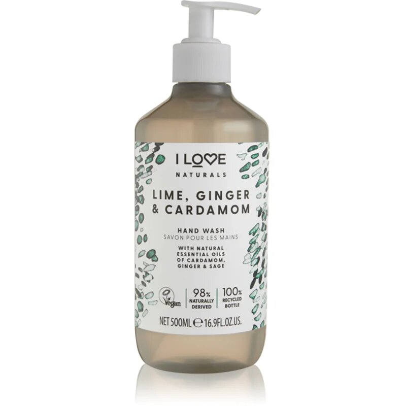 I Love Naturals Lime Ginger & Cardamom tekoče milo za roke 500 ml