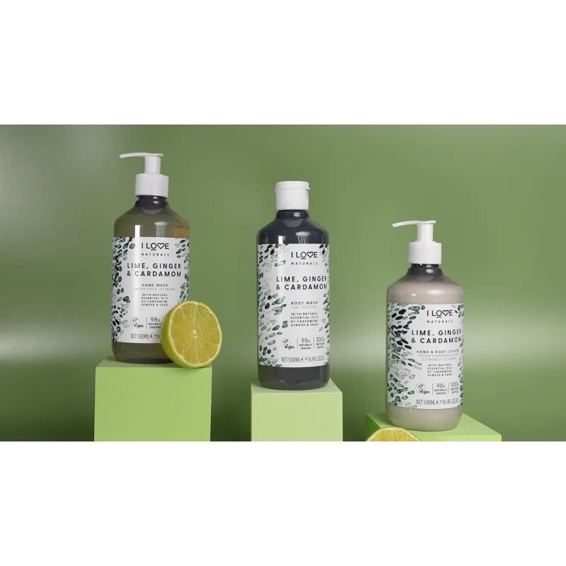 I Love Naturals Lime Ginger & Cardamom tekoče milo za roke 500 ml