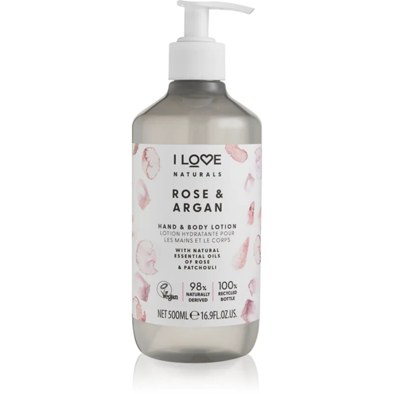 I Love Naturals Rose & Argan losjon za telo 500 ml