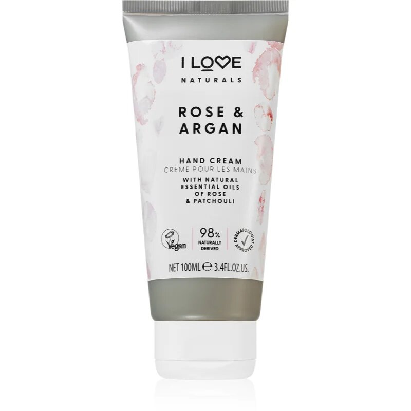 I Love Naturals Rose & Argan vlažilna krema za roke z vonjem vrtnic 100 ml